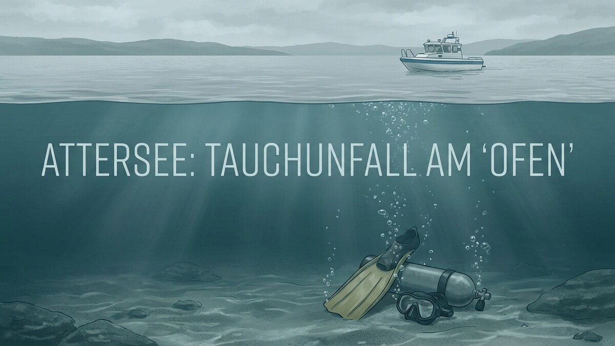 Attersee: Tauchunfall am "Ofen" mit Tauchausrüstung und Boot