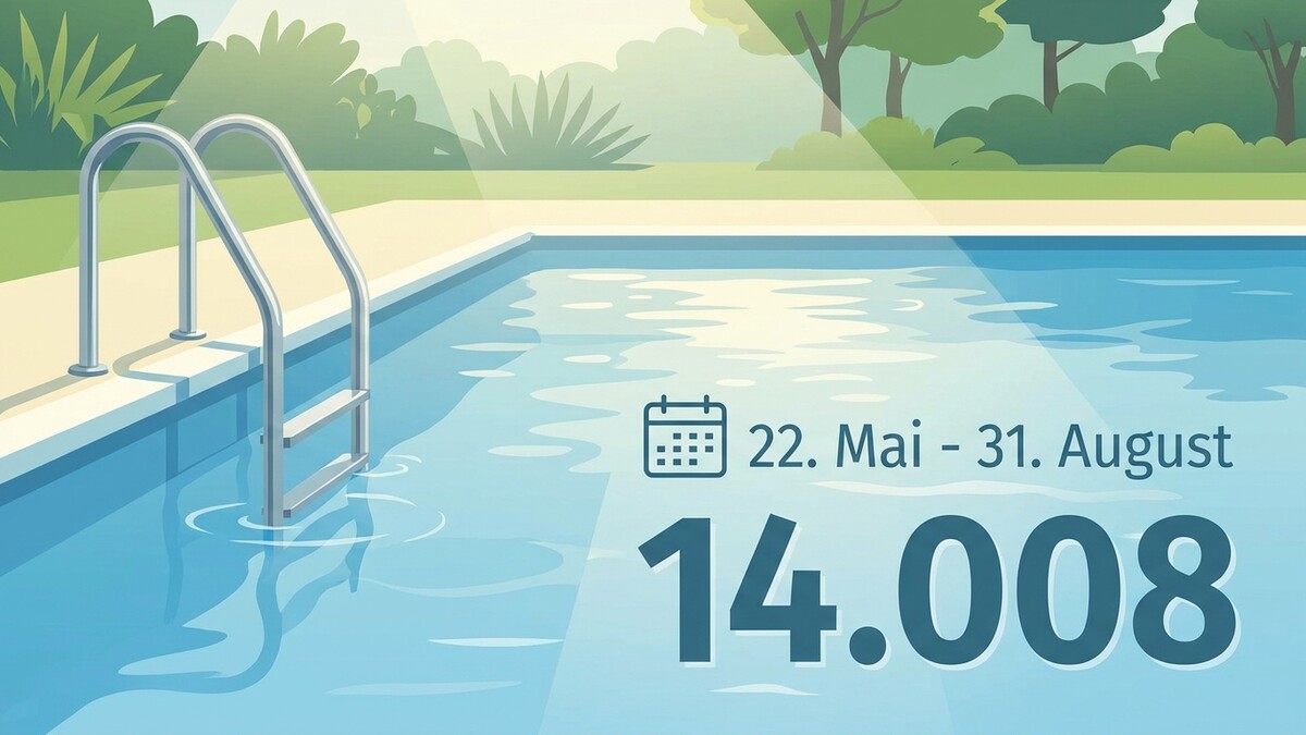 Pool mit Leiter und Datum 22. Mai - 31. August, 14.008 Besucher