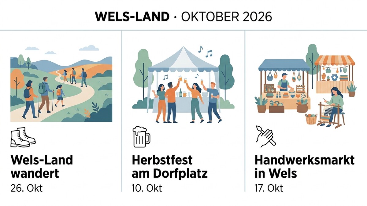 Wels-Land: Wanderung, Herbstfest und Handwerksmarkt im Oktober 2026