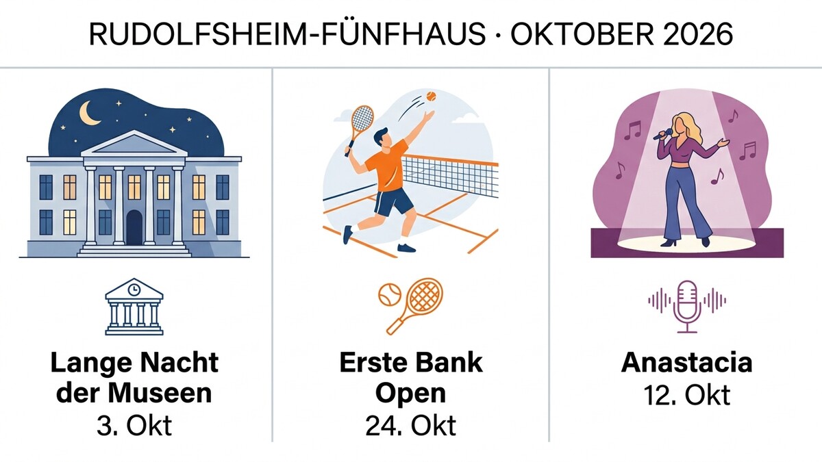 Rudolfsheim-Fünfhaus: Lange Nacht der Museen, Erste Bank Open, Anastacia im Oktober 2026