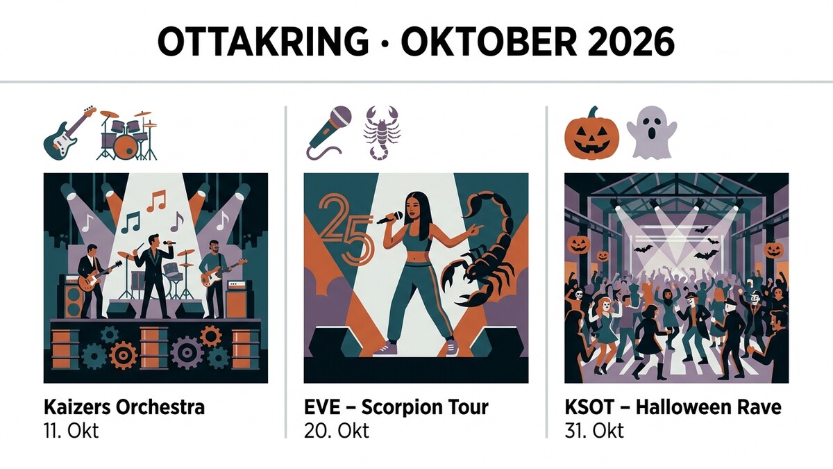 Ottakring Oktober 2026: Kaizers Orchestra, EVE - Scorpion Tour, KSOT - Halloween Rave