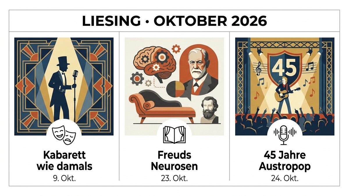 Liesing Oktober 2026: Kabarett, Freuds Neurosen und 45 Jahre Austropop