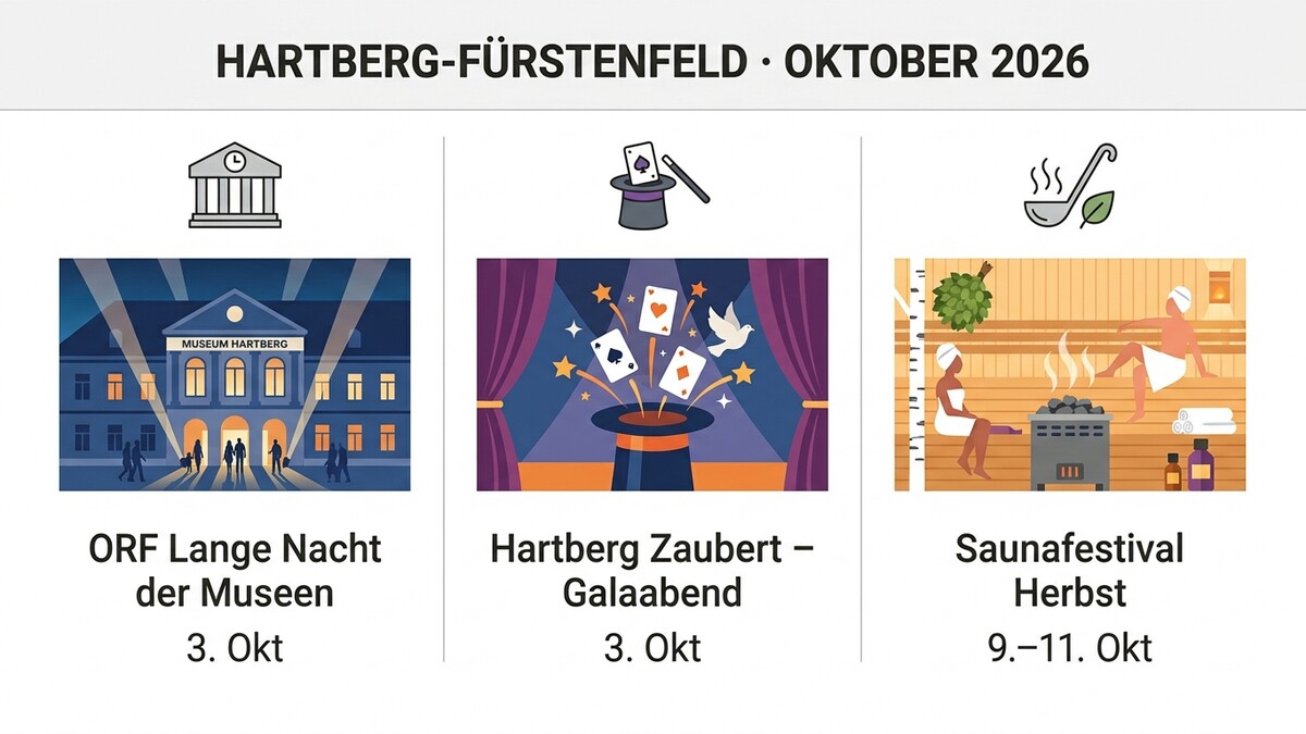 Hartberg-Fürstenfeld Oktober 2026: Lange Nacht der Museen, Galaabend und Saunafestival im Herbst