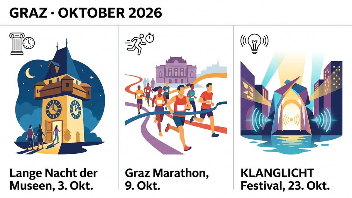 Graz Oktober 2026: Lange Nacht der Museen, Graz Marathon, Klanglicht Festival