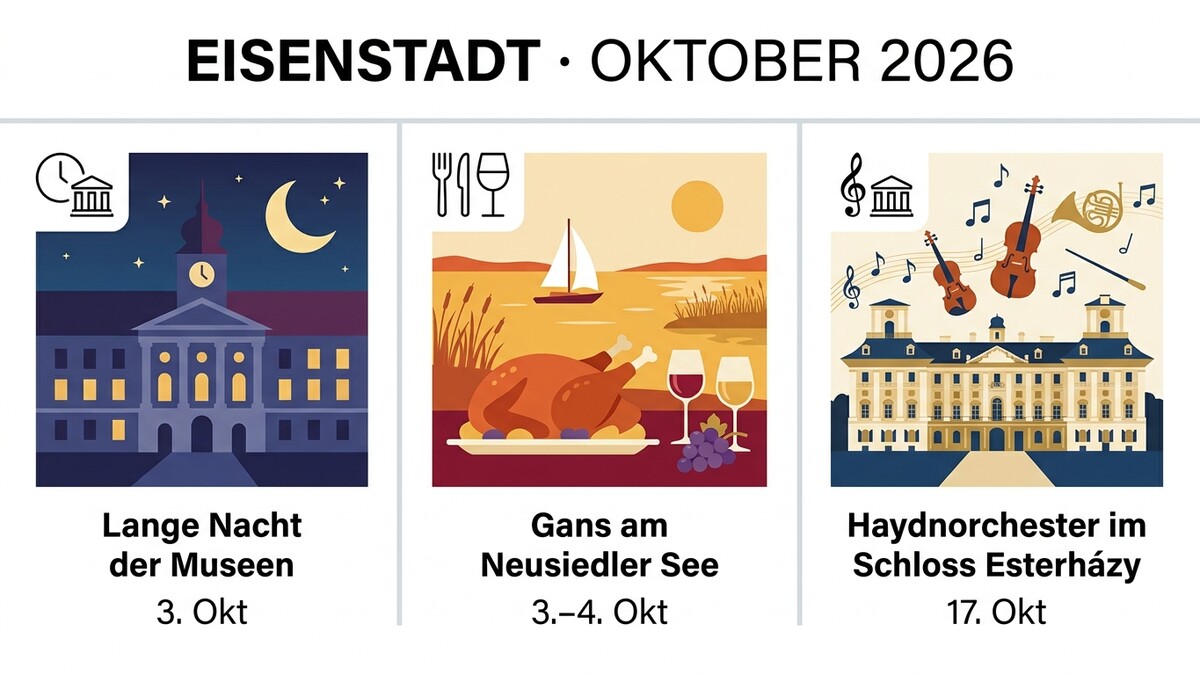 Eisenstadt Oktober 2026: Lange Nacht der Museen, Gans am Neusiedler See, Haydn Orchester Schloss Esterházy