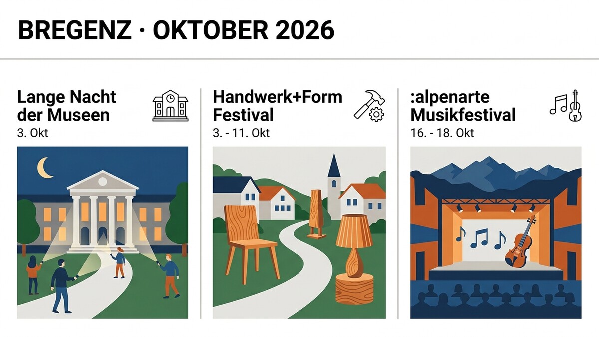 Bregenz Oktober 2026: Lange Nacht der Museen, Handwerk+Form Festival, Alpenarte Musikfestival