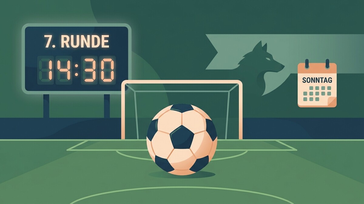 Fußballspiel 7. Runde am Sonntag um 14:30 Uhr vor einem Tor