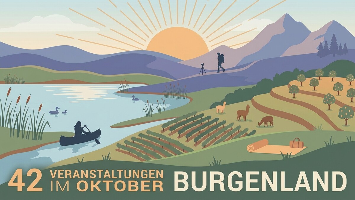 Burgenland: 42 Veranstaltungen im Oktober mit Kanufahrer, Wanderer und Alpakas