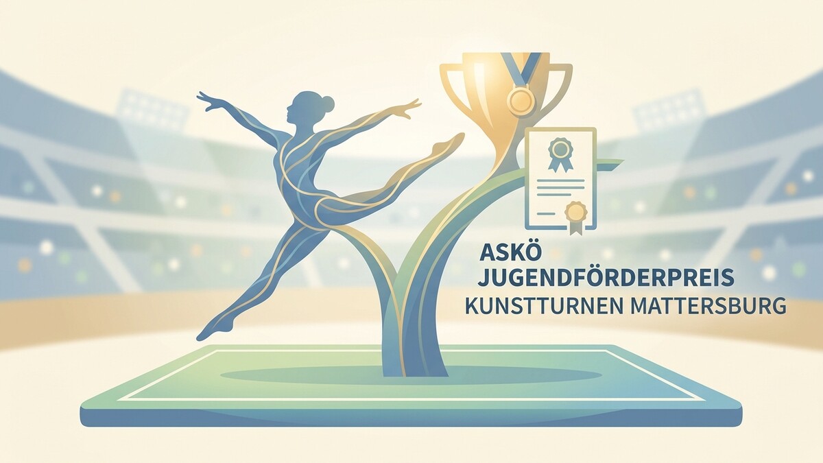 ASKÖ-Jugendförderpreis Kunstturnen Mattersburg mit Pokal und Urkunde