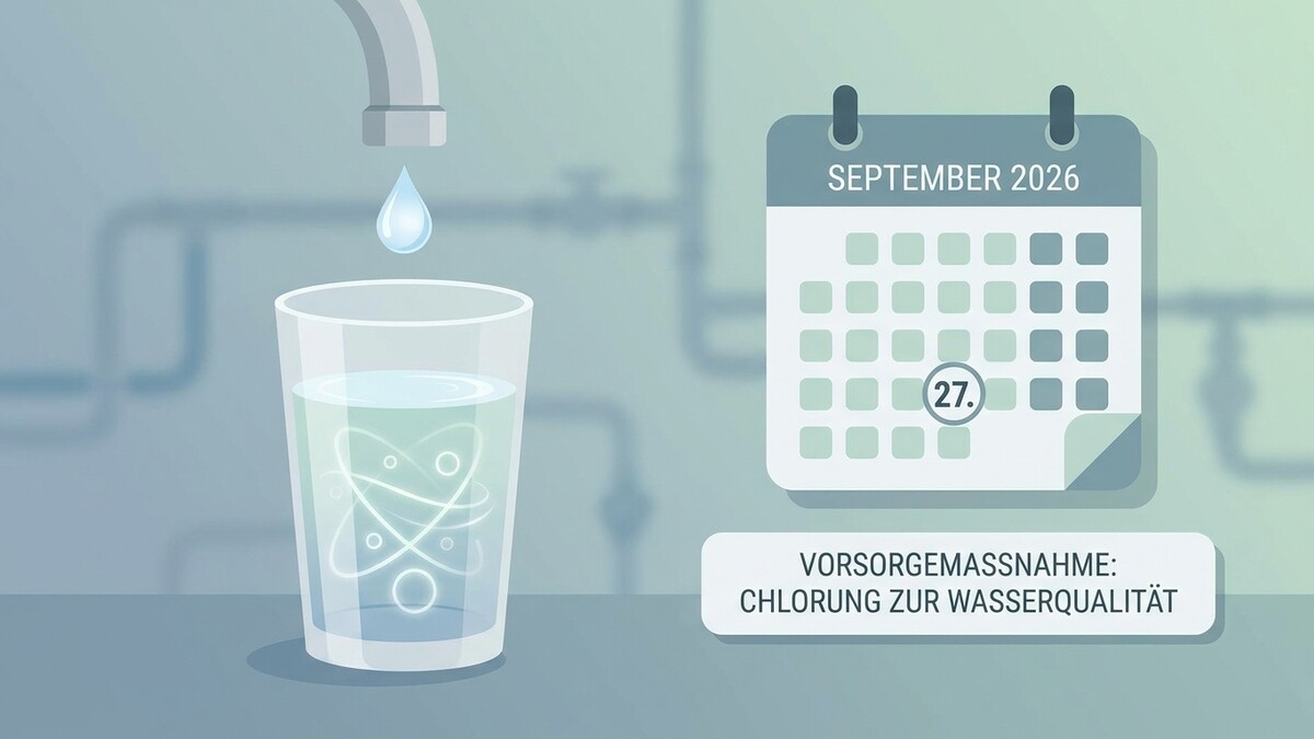 Wasserqualität: Kalenderblatt September 2026 mit Datum 27. und Glas Wasser