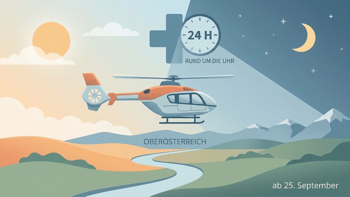 Rettungshubschrauber in Oberösterreich rund um die Uhr im Einsatz ab 25. September