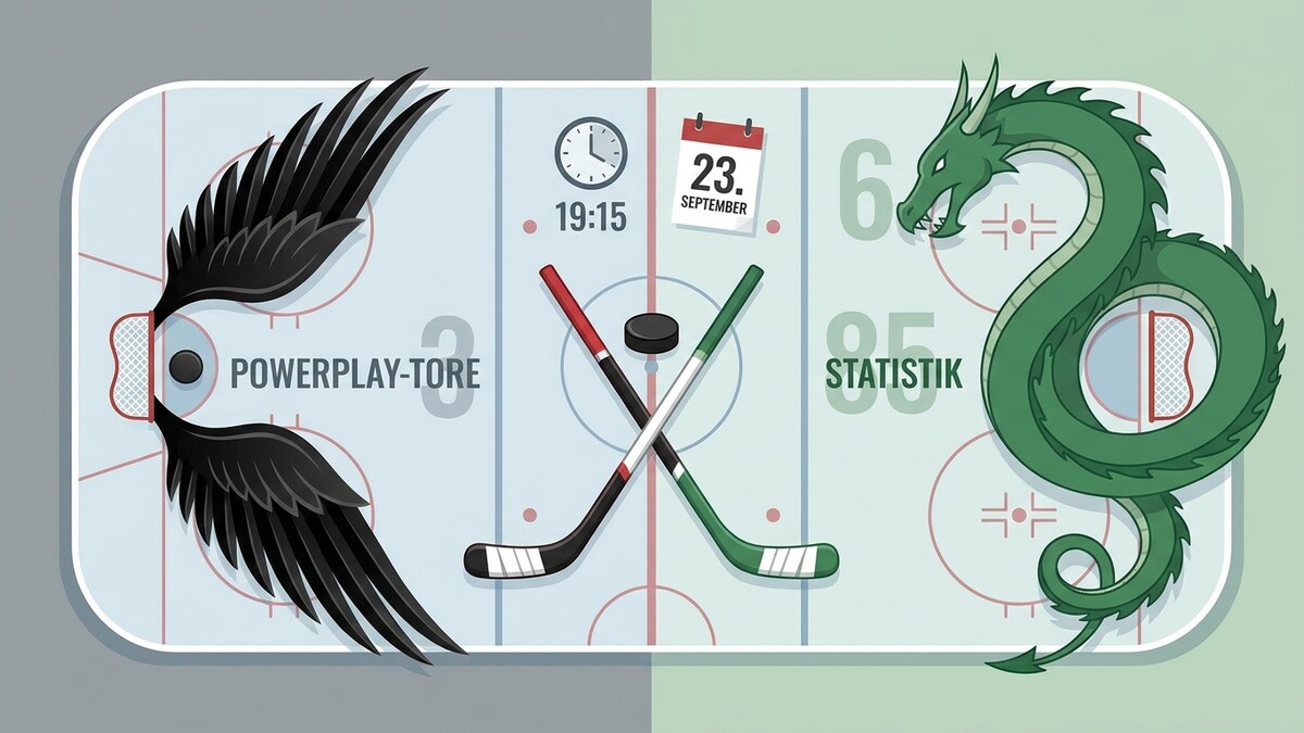 Eishockey-Symbolik: schwarze Flügel und grüner Drache, Powerplay-Tore, Statistik