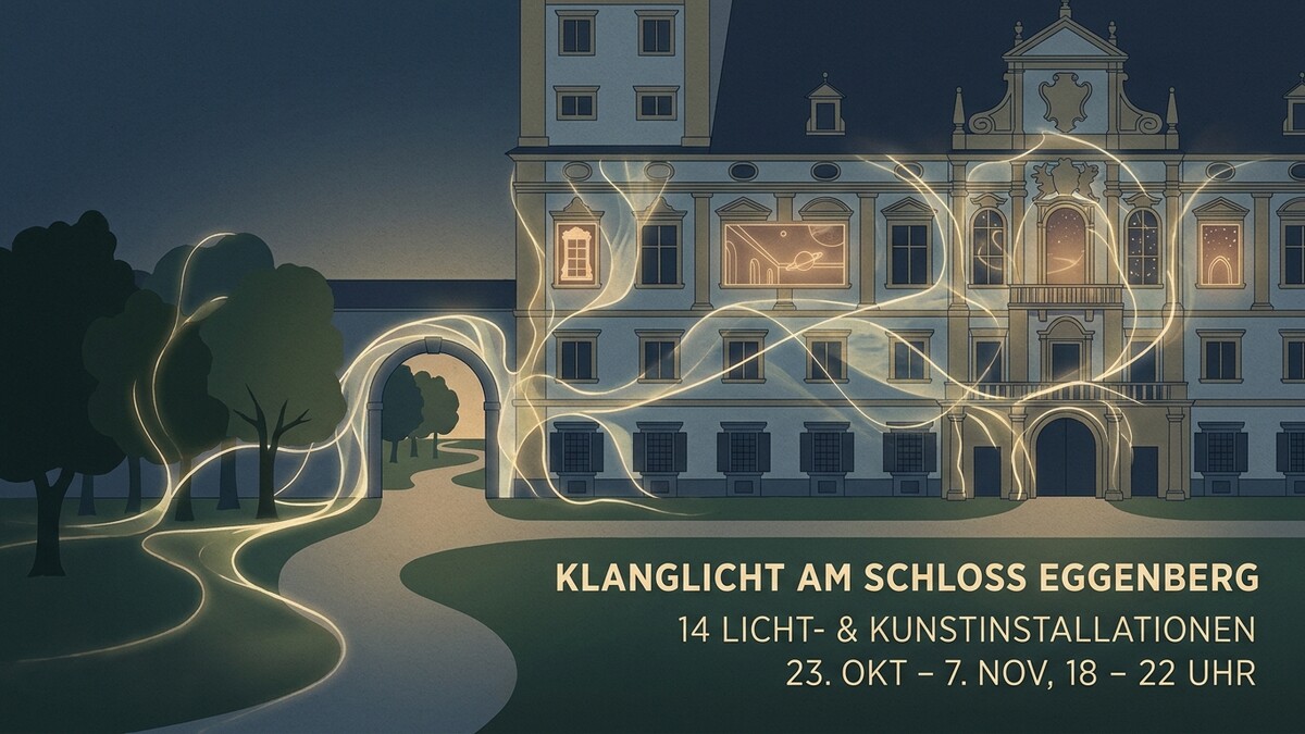 Klanglicht am Schloss Eggenberg mit Lichtinstallationen, Graz