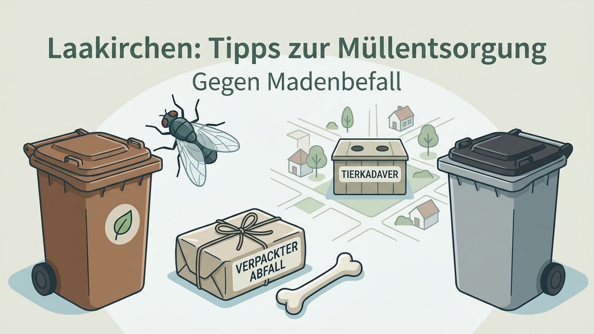Laakirchen: Müllentsorgung gegen Madenbefall mit Tierkadaverbox und Mülltonnen