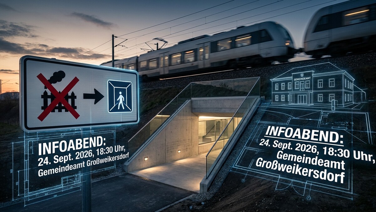 Infoabend Gemeindeamt Großweikersdorf: 24. Sept. 2026, 18:30 Uhr, mit Zug