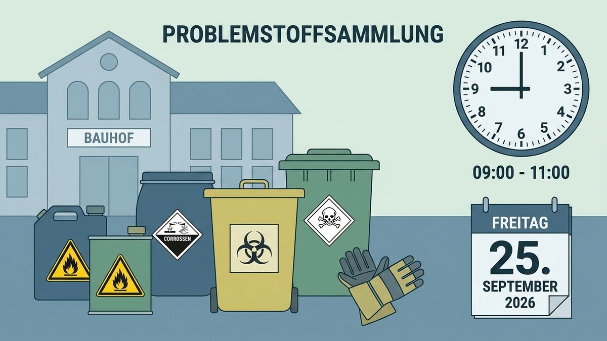 Problemstoffsammlung am Bauhof am 25. September 2026 von 9 bis 11 Uhr.