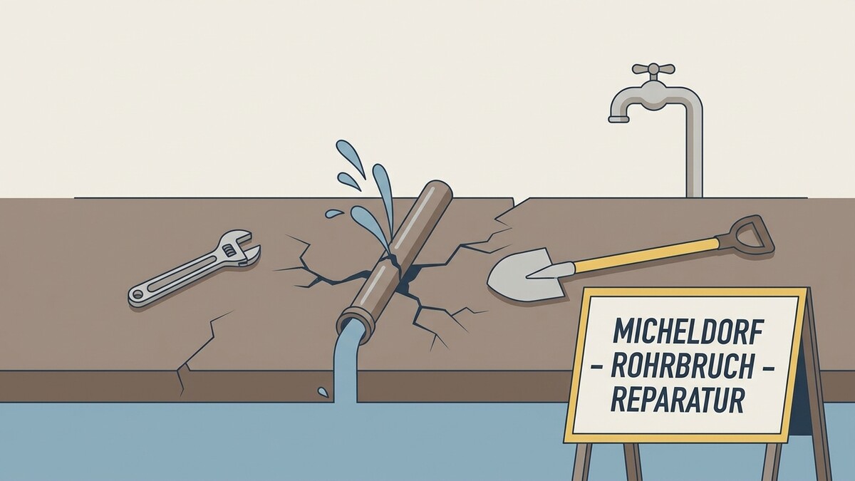 Rohrbruch-Reparatur in Michelsdorf mit Werkzeug und Schaufel