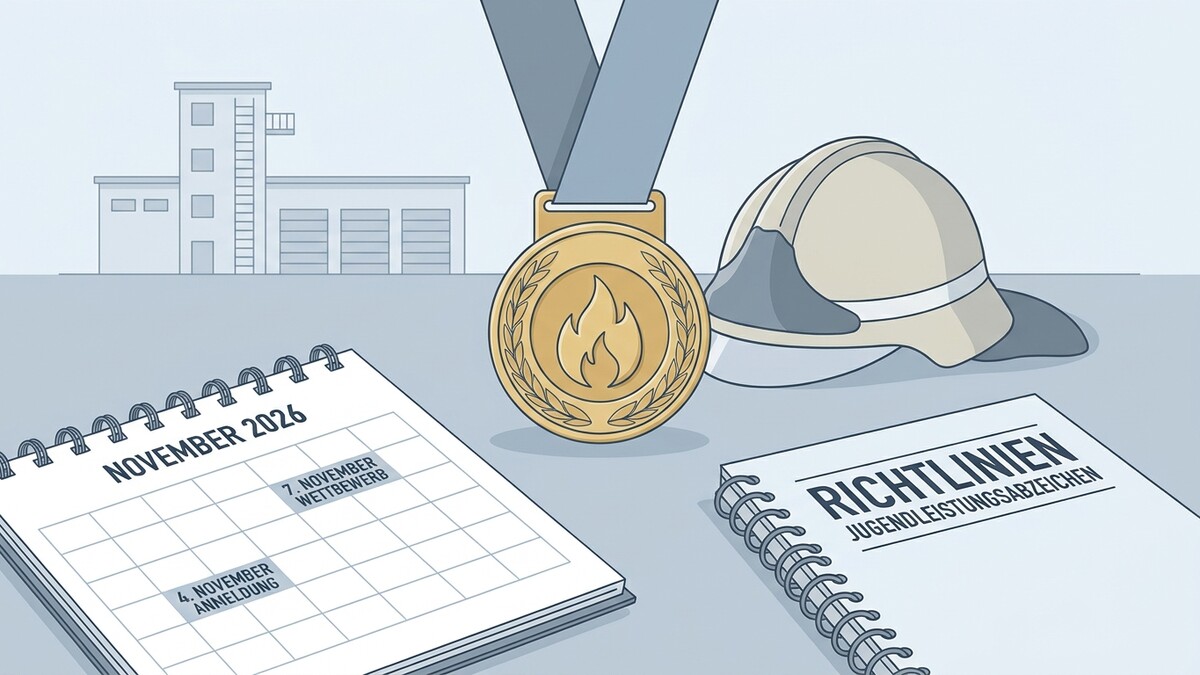 Feuerwehr-Wettbewerb: Kalender mit Anmeldung und Termin, Medaille, Helm und Richtlinien