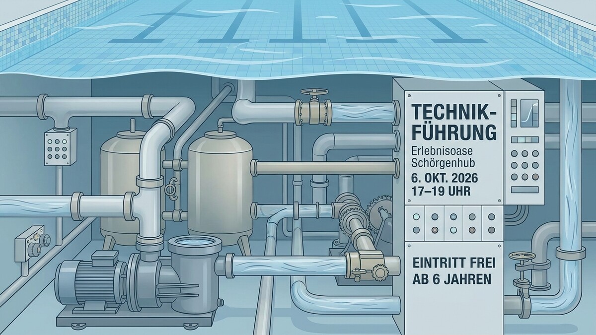 Technikführung ErlebnisOase Schörgenhub 6. Okt. 2026 17-19 Uhr Eintritt frei ab 6 Jahren