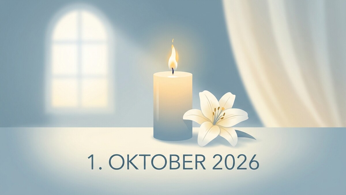 Kerze und Lilie am 1. Oktober 2026