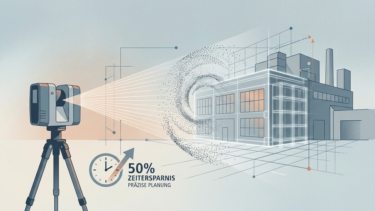 3D-Laserscanner erfasst Fabrikgebäude mit 50% Zeitersparnis und präziser Planung