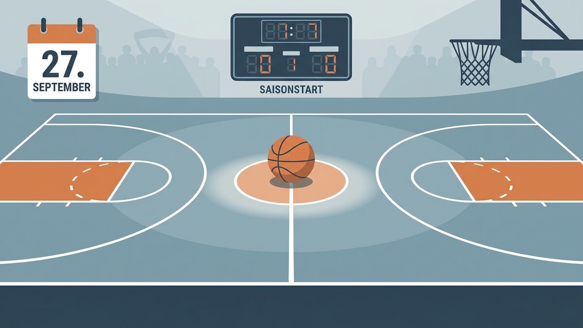 Basketball-Saisonstart am 27. September mit Ball auf dem Spielfeld
