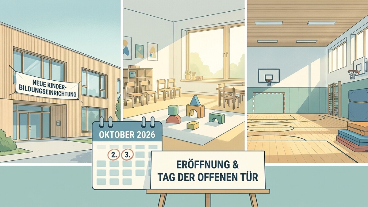 Neue Kinderbildungseinrichtung mit Eröffnung und Tag der offenen Tür am 2. und 3. Oktober 2026.