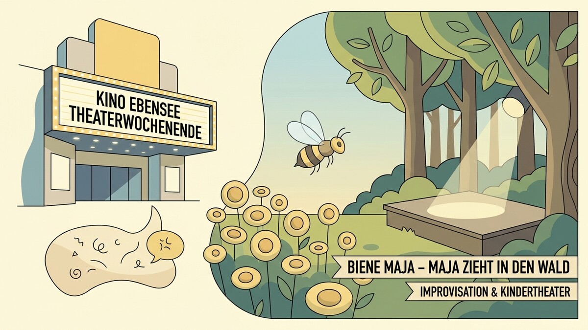 Bienenschauspiel: Kino Ebensee Theaterwochenende mit Biene Maja Improvisation & Kindertheater