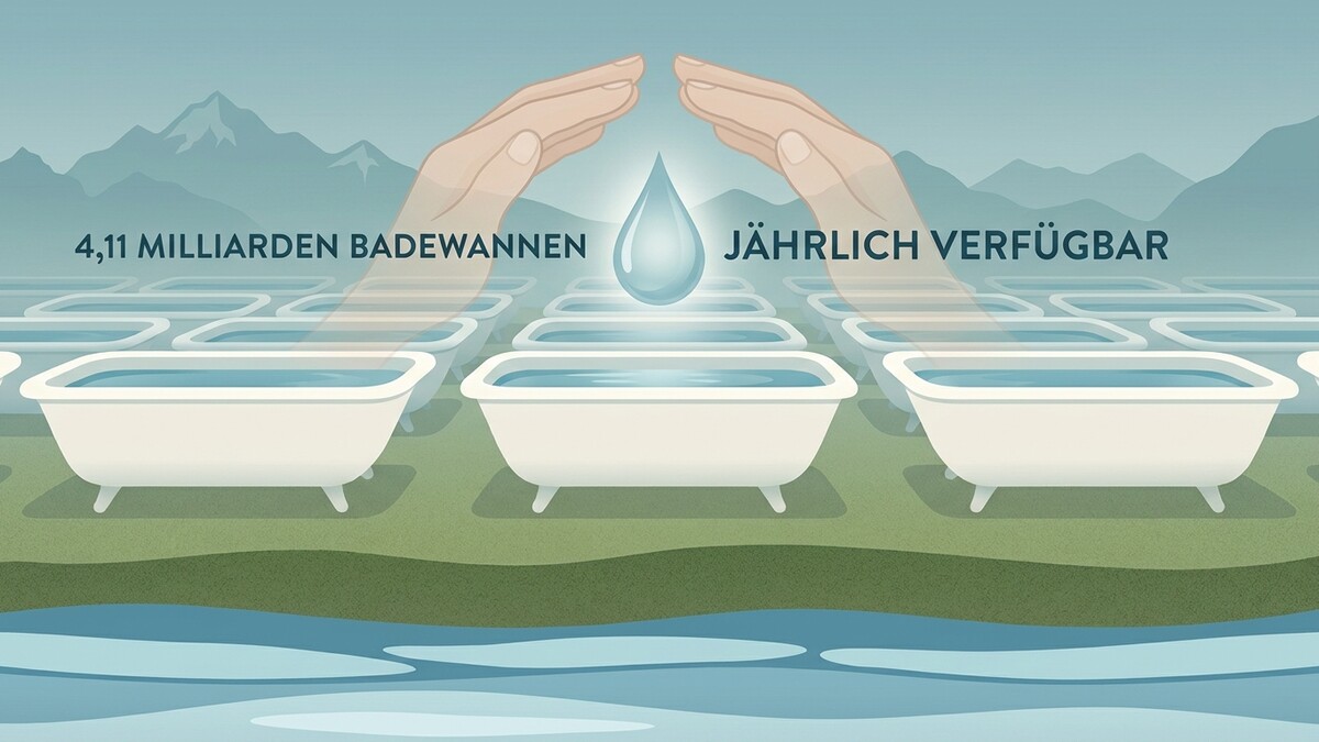Badezimmer 4,11 Milliarden, Hände beschützen Wassertropfen, Berge