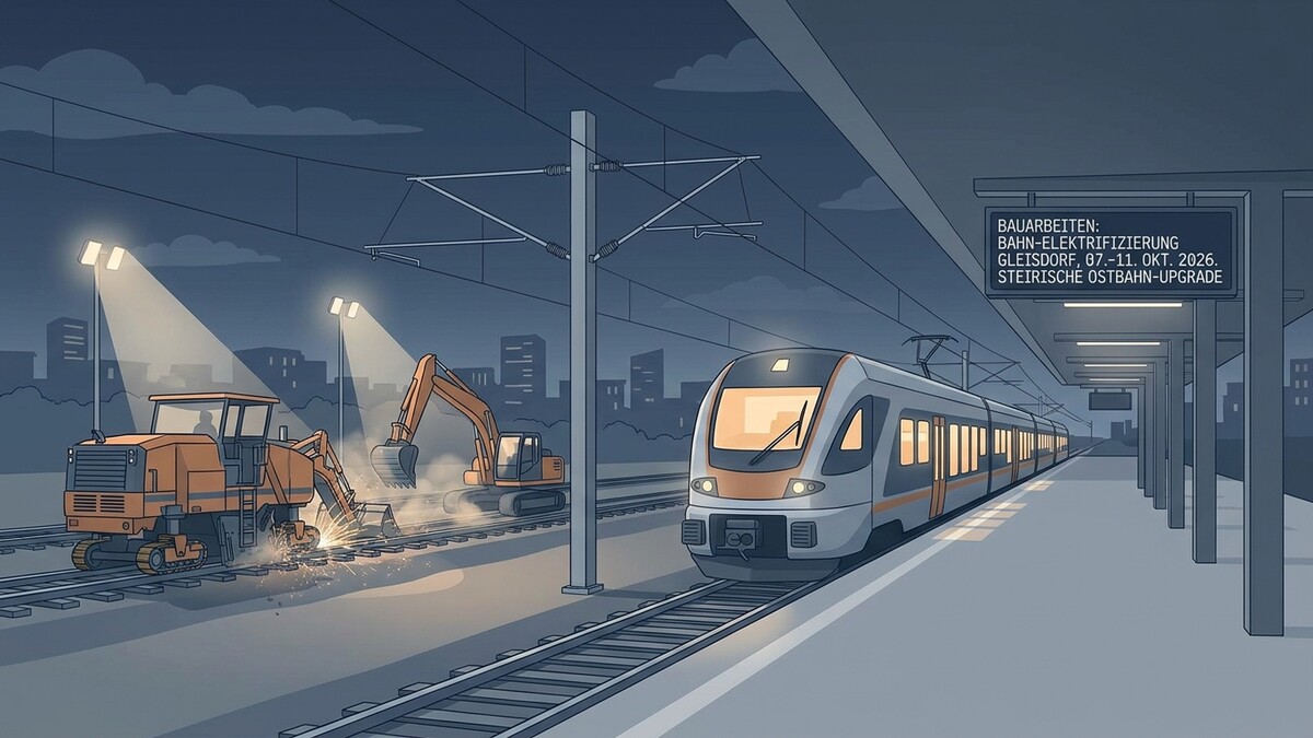 Bauarbeiten in Gleisdorf: Bahn-Elektrifizierung und Steirische Ostbahn-Upgrade am 07.-11. Okt. 2026