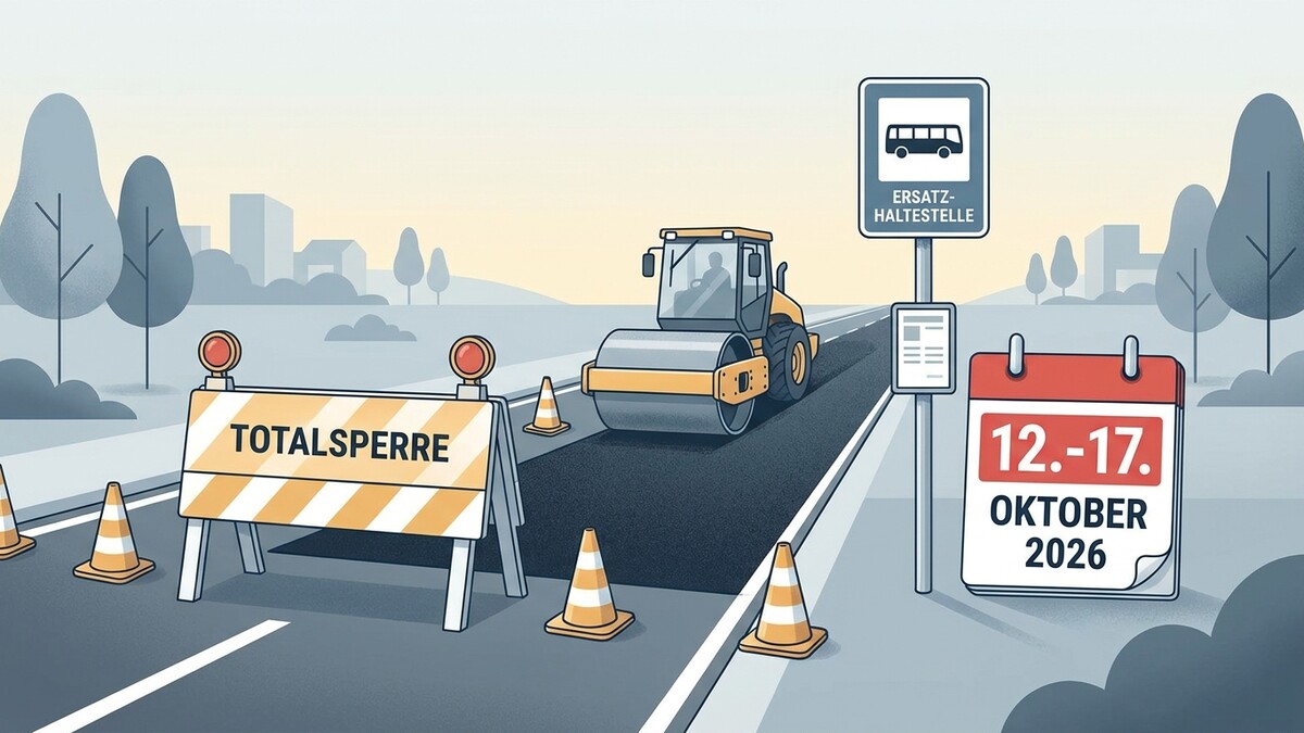Totalsperre mit Walze und Ersatzhaltestelle, 12.-17. Oktober 2026