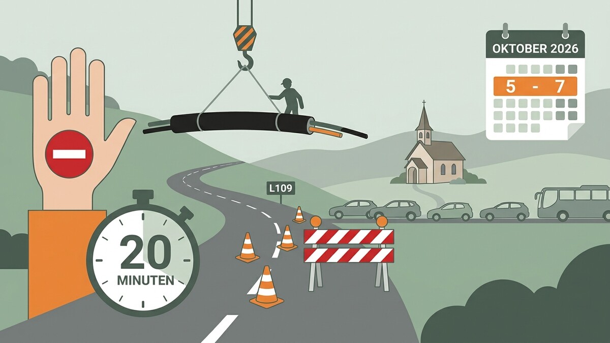 Straßenarbeiten L109: 20 Minuten Wartezeit, Oktober 2026