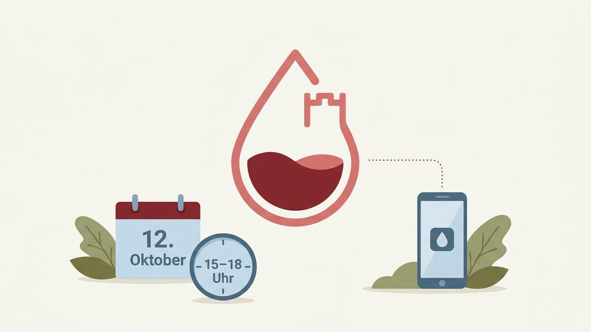 Blutspende am 12. Oktober von 15–18 Uhr, Termin per App buchbar