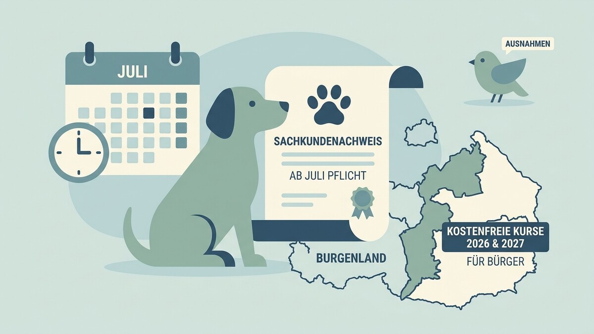 Sachkundenachweis für Hunde: Ab Juli Pflicht im Burgenland, kostenlose Kurse 2026/2027