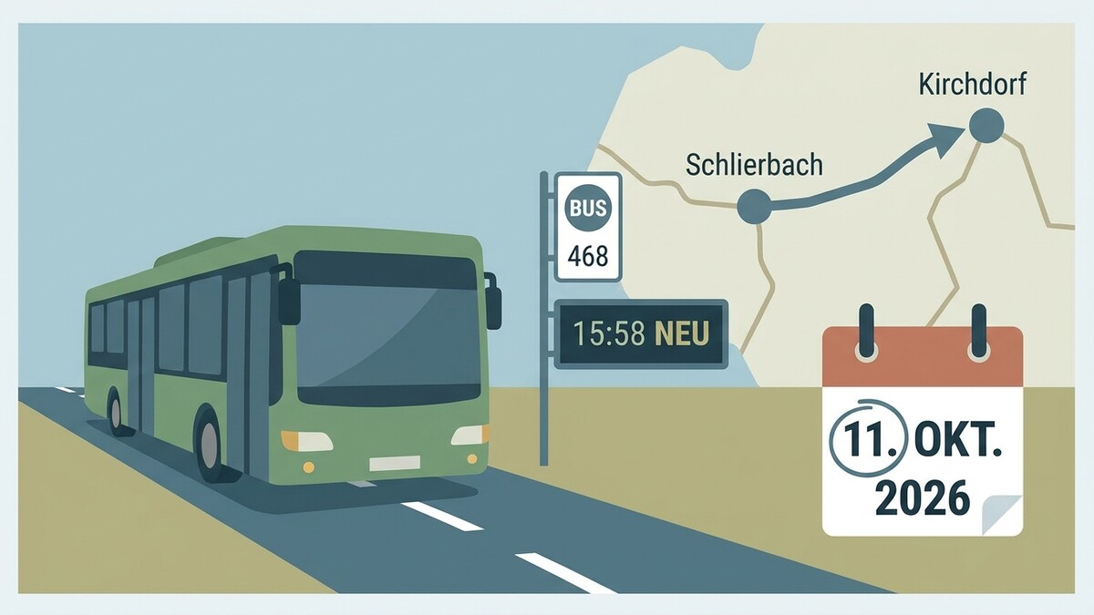 Buslinie 468 von Schlierbach nach Kirchdorf am 11. Okt. 2026 um 15:58