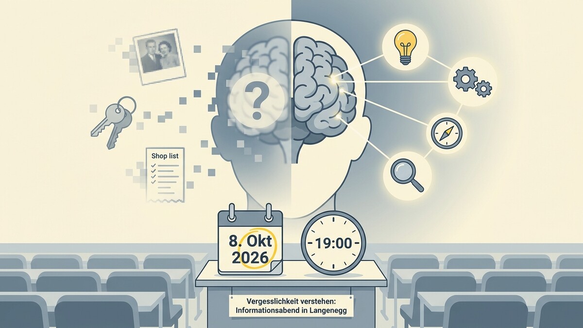 Vergesslichkeit verstehen Informationsabend Langenegg 8. Okt 2026 19:00 Uhr Gehirn Kalender Uhr