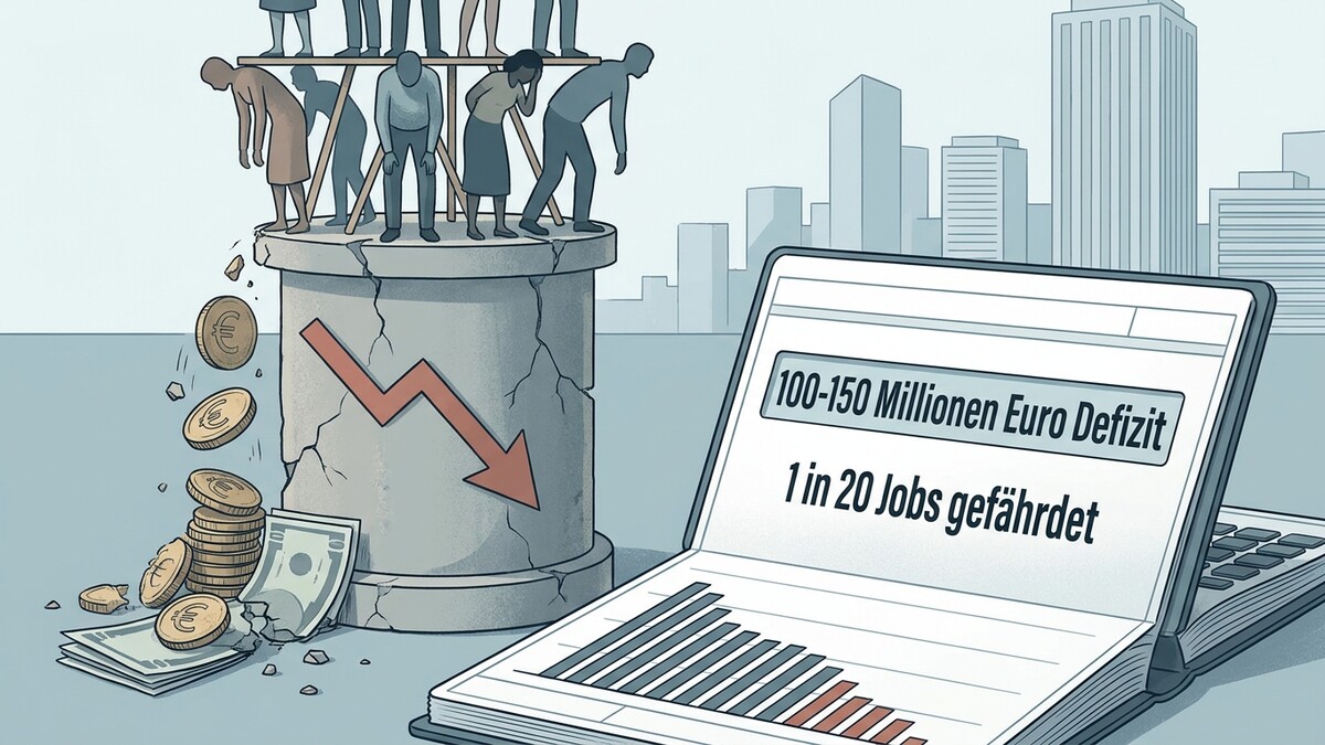 Wirtschaftskrise: 100-150 Millionen Euro Defizit, 1 in 20 Jobs gefährdet, fallende Münzen.