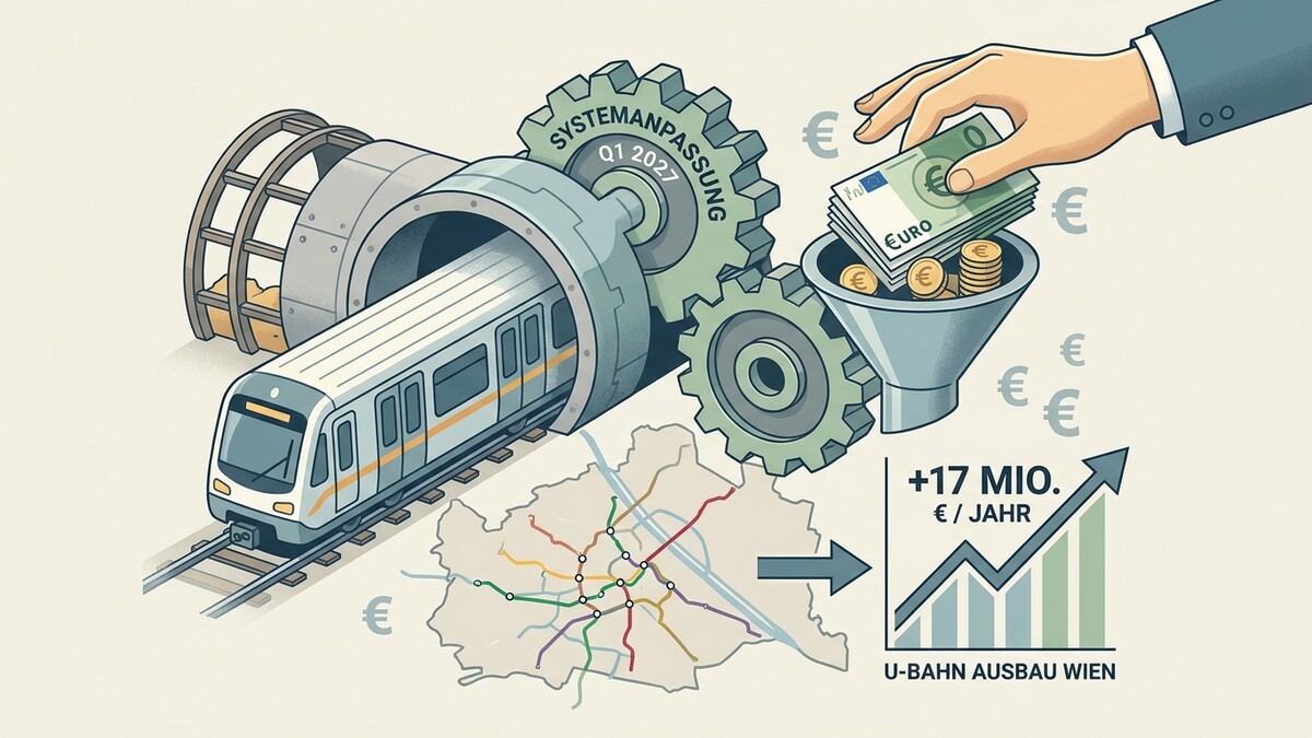 U-Bahn Ausbau Wien: Geld fließt in Systemanpassung, die U-Bahn-Linien in Wien zeigen.