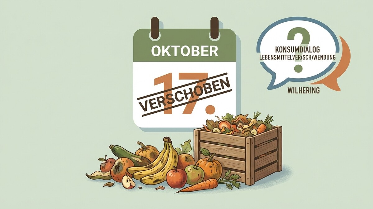 Verpackter Verzehrdialog Lebensmittelverschwendung Wilhering, Kalenderblatt Oktober 17 verschoben, Kiste mit Gemüse