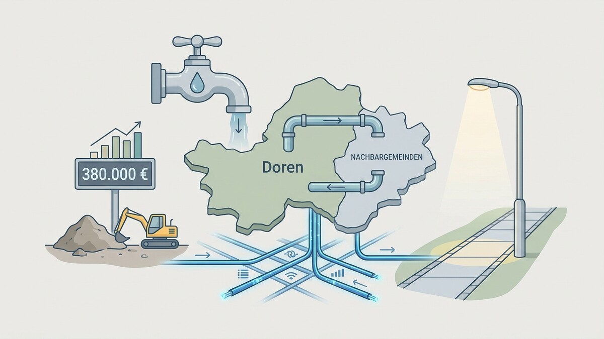 Doren und Nachbargemeinden mit Wasserversorgung, Glasfaser und Straßenbeleuchtung