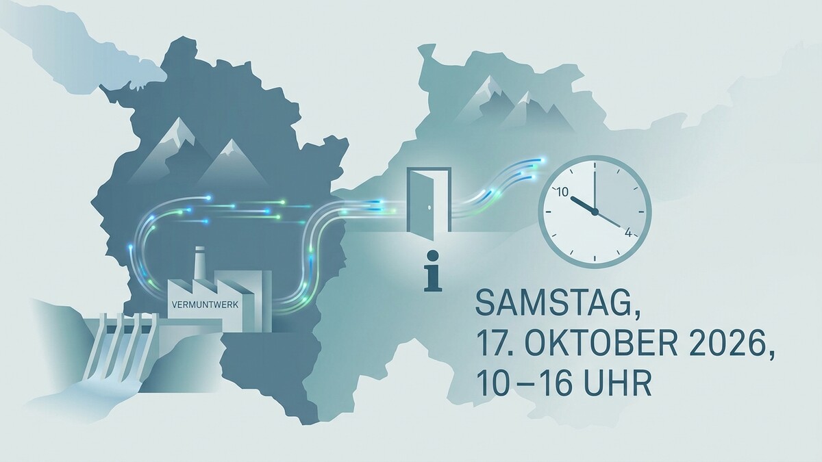 Vermuntwerk mit Damm und Uhrzeit, Samstag 17. Oktober 2026, 10-16 Uhr
