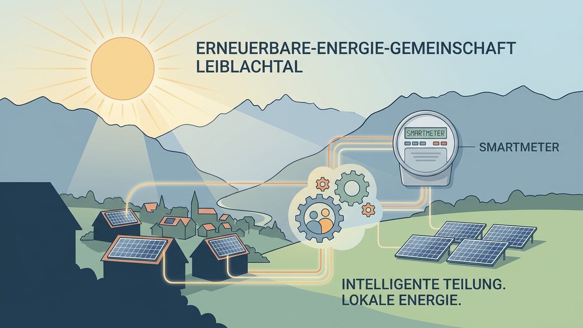Erneuerbare Energie Gemeinschaft Leiblachtal: Smartmeter, Solarpanels und Häuser im Tal