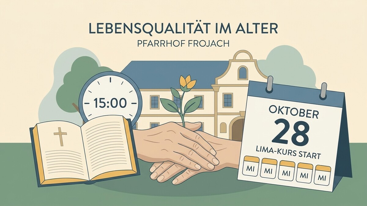 Pfarrhof Frojach: Lebensqualität im Alter, Bibel, Uhr, Kalender, LIMA-Kurs Start
