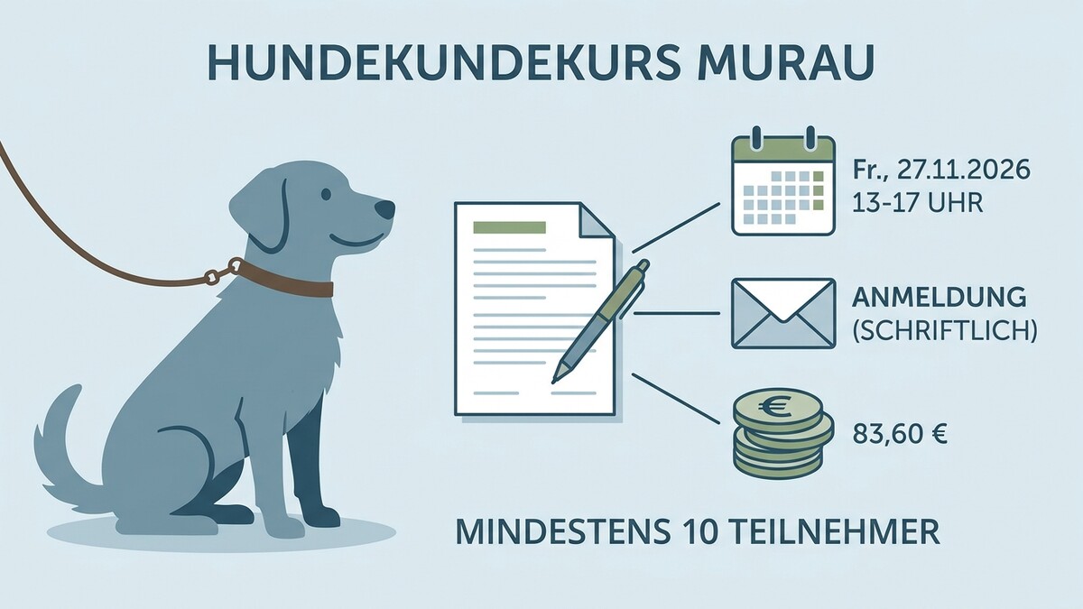 Hundekurs Murau mit Hund, Kalender, Anmeldung und Kosten von 83,60 €