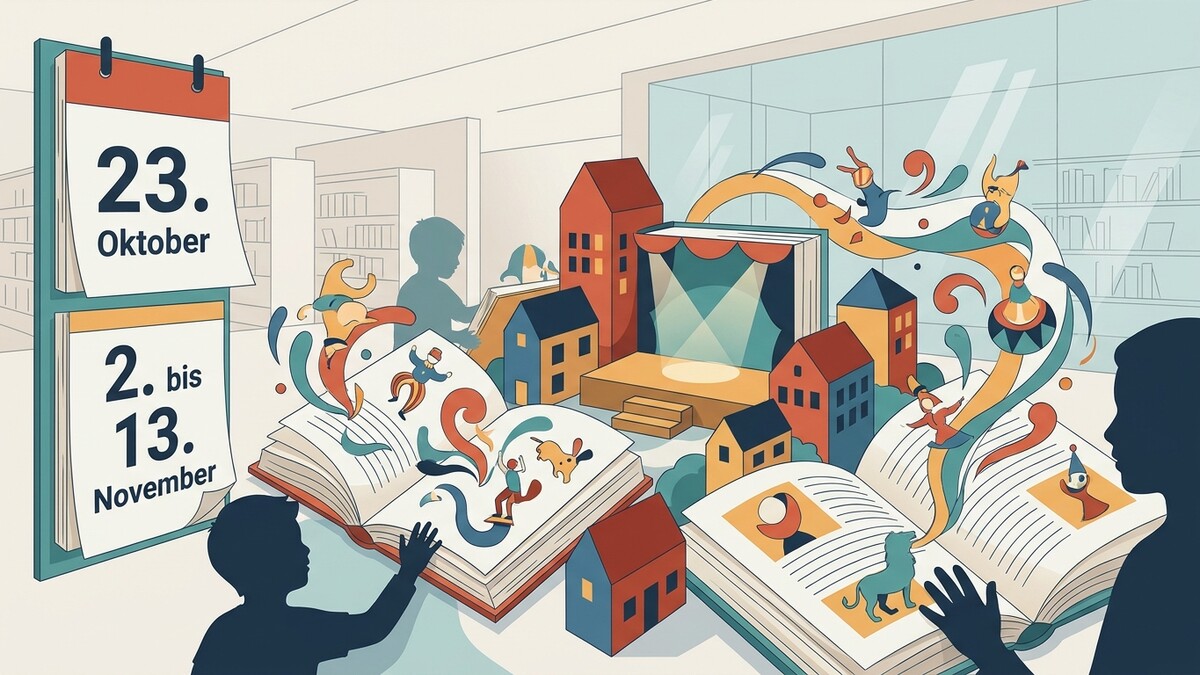 Buchmesse Wien: Kalenderblatt mit 23. Oktober und 2. bis 13. November, Kinder, Bücher, Bühne und Häuser