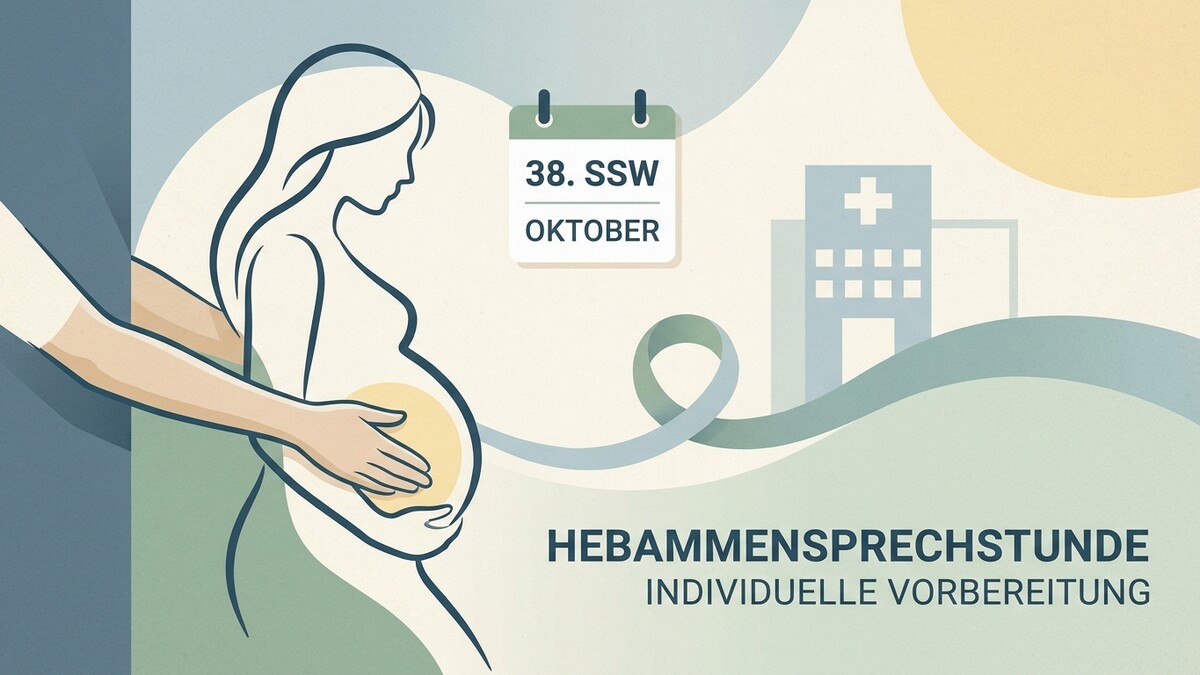 Hebammen Sprechstunde: Schwangere Frau im 8. Monat, Kalenderblatt, Spital