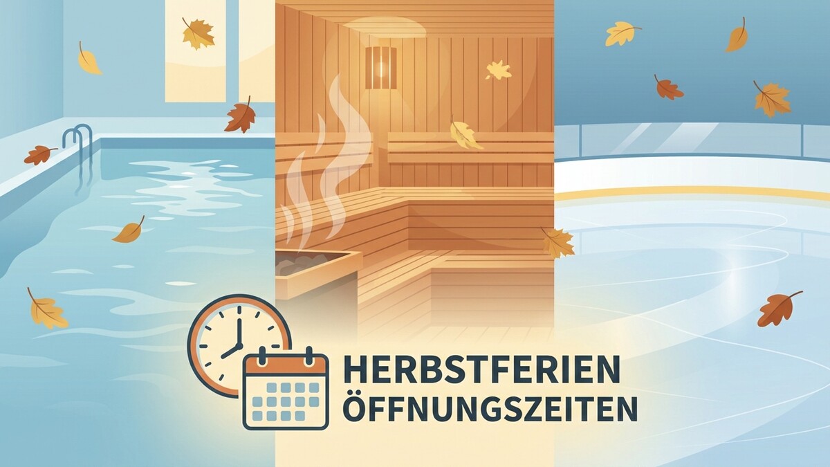 Herbstferien Öffnungszeiten: Schwimmbad, Sauna und Eislaufplatz mit Herbstlaub