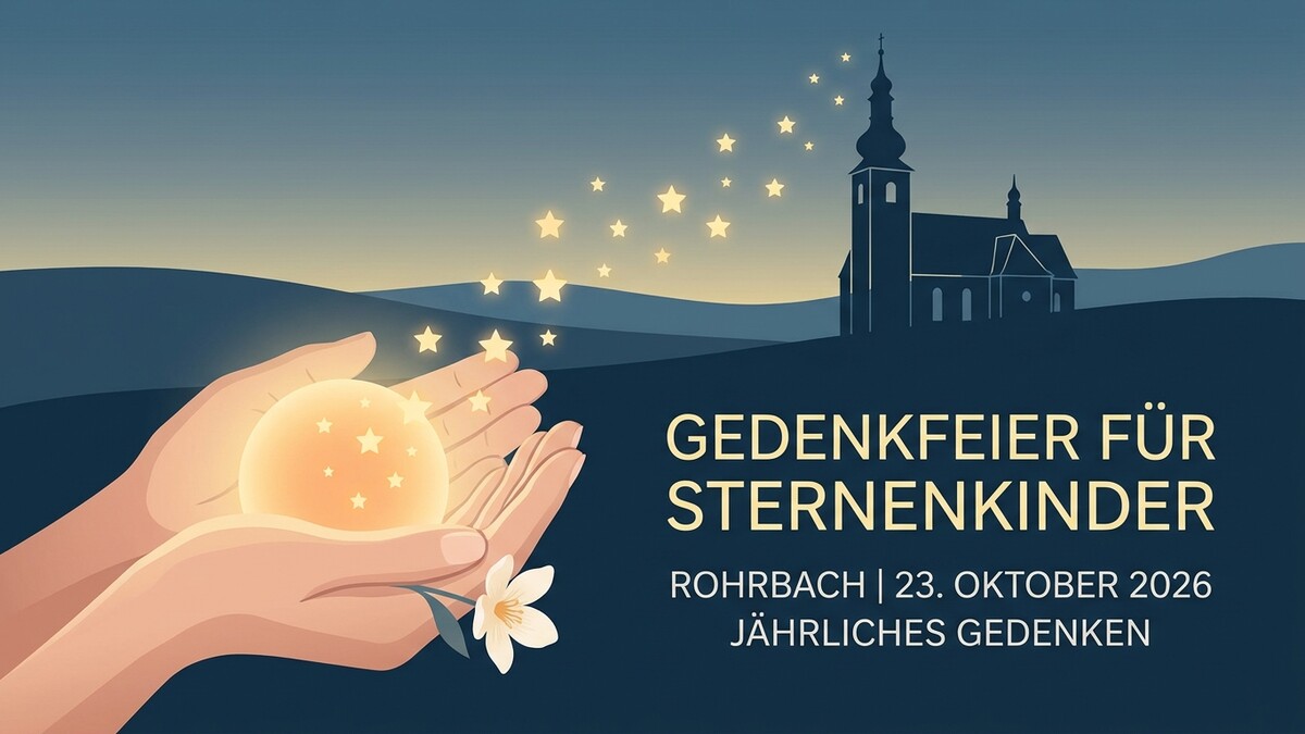 Gedenkfeier für Sternenkinder in Rohrbach am 23. Oktober 2026, Hände halten leuchtende Kugel