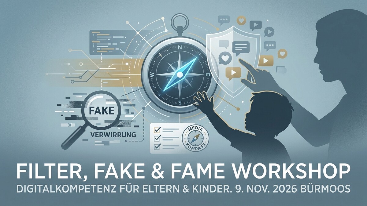 Filter, Fake & Fame Workshop in 2026 in Bürmoos mit digitaler Kompetenz für Eltern und Kinder.