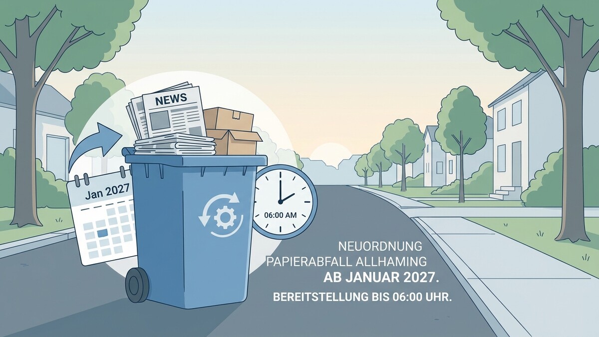 Papierabfall Allhaming: Neuordnung ab Jänner 2027, Bereitstellung bis 06:00 Uhr